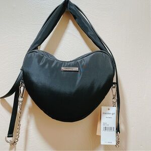 NWT Madden Girl Black Heart-Shaped Shoulder Bag